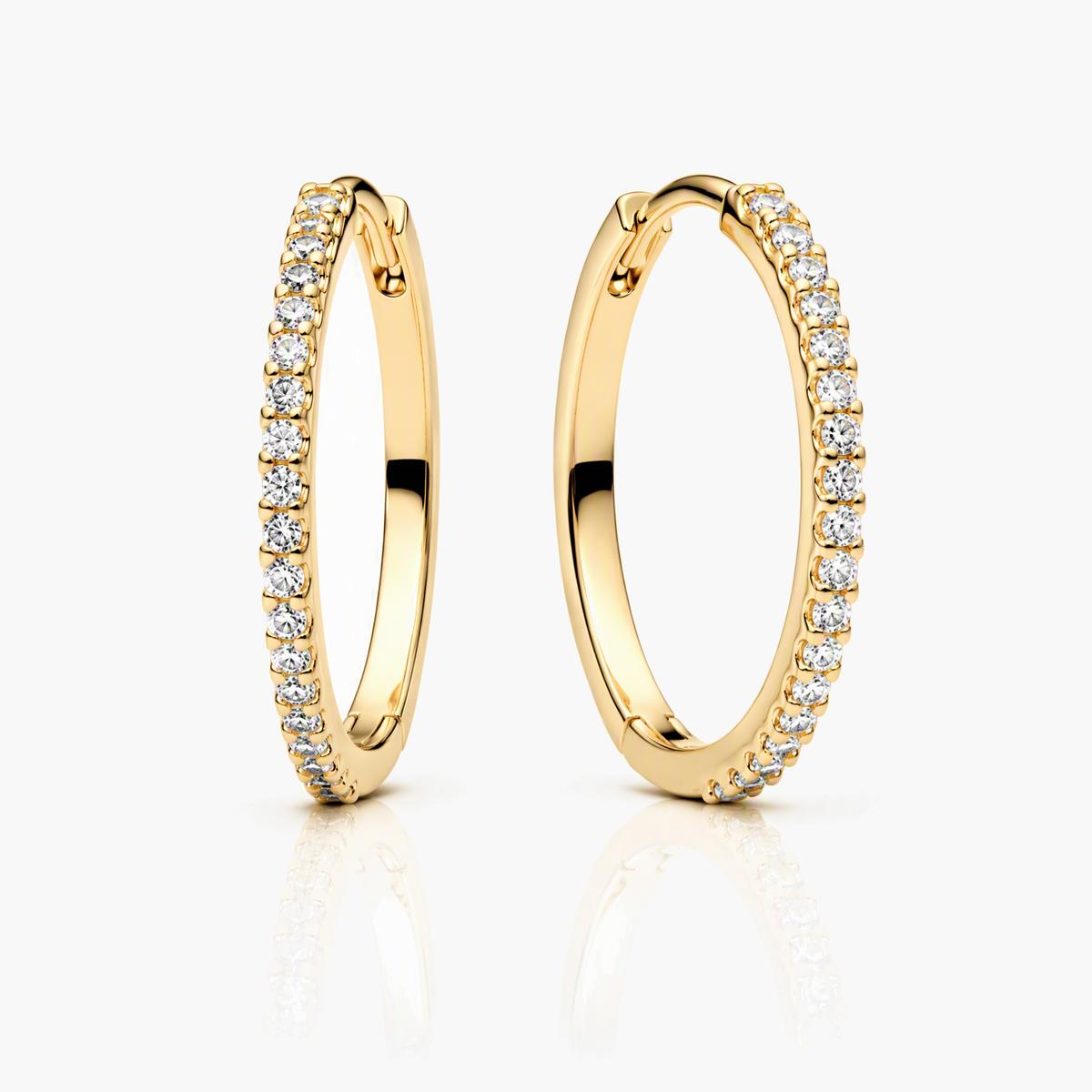 Dainty Paved Hoop Earrings