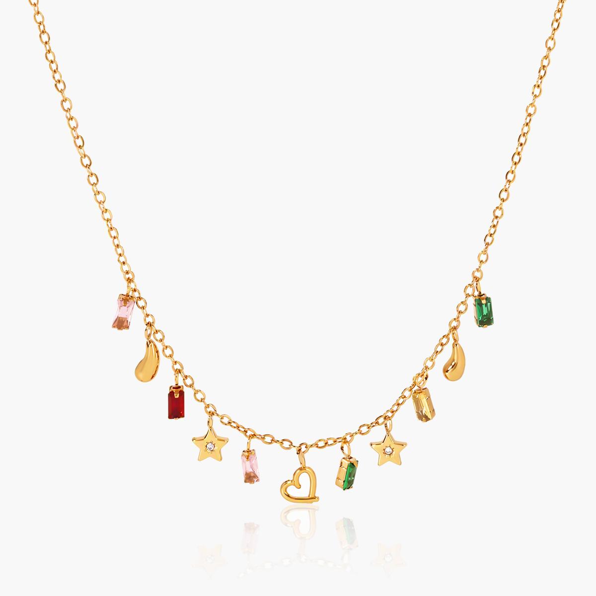 Cute Star and Heart Charm Necklace