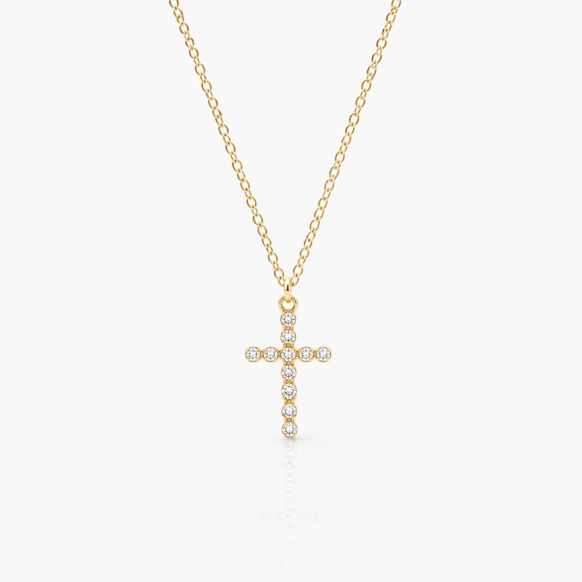 Trendy Rhinestone Cross Pendant Necklace