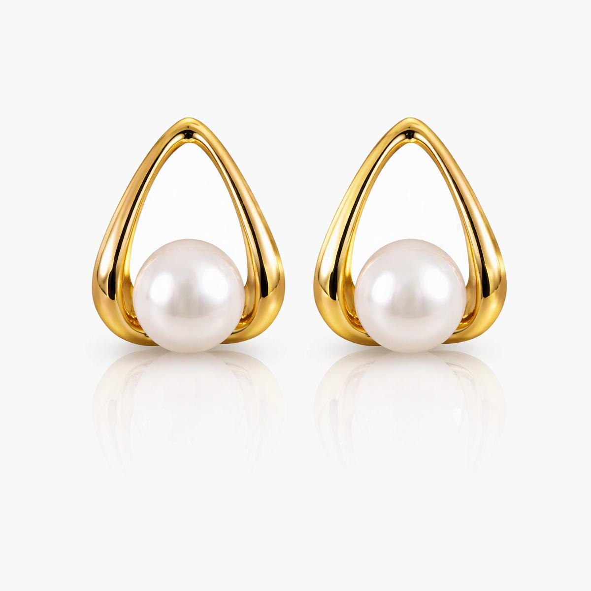Teardrop Pearl Stud Earrings