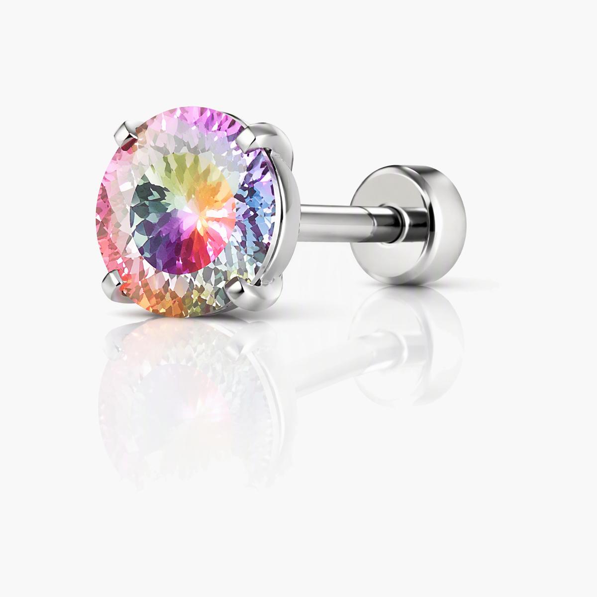 Trendy Round Stone Stud Earrings