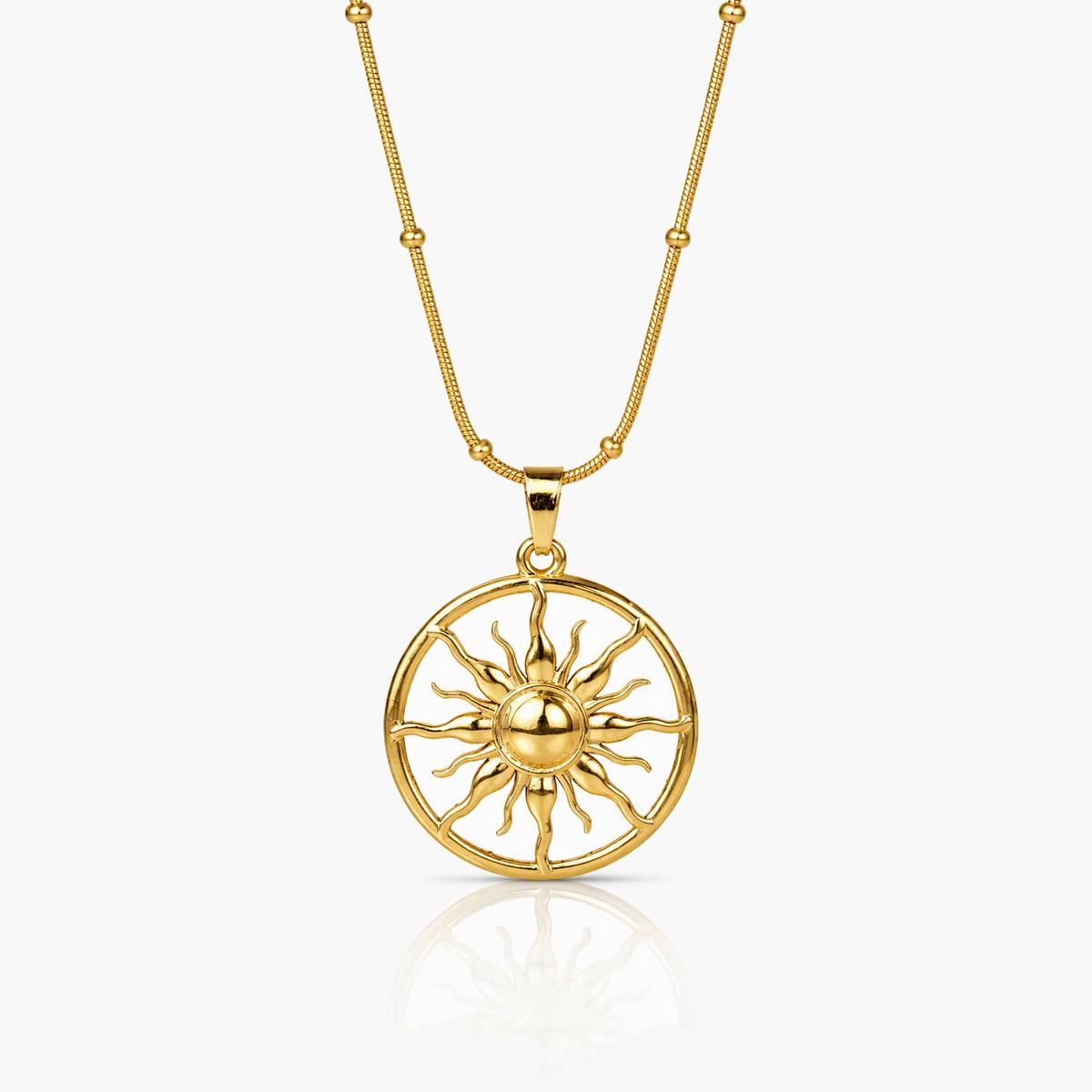 Sun and Heart Pendant Necklace