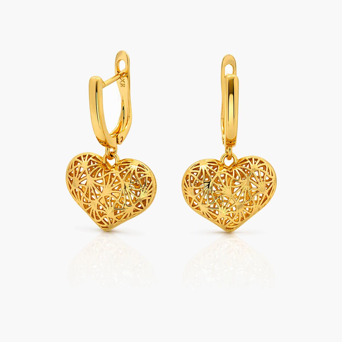 Filigree Heart Huggie Earrings
