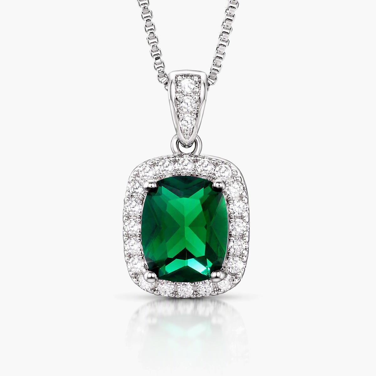 Elegant Cushion Halo Pendant Necklace