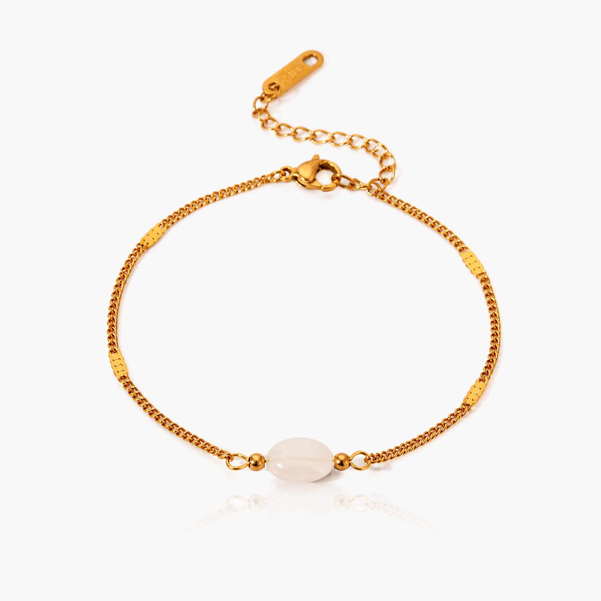 Dainty Oval Stone Bracelet
