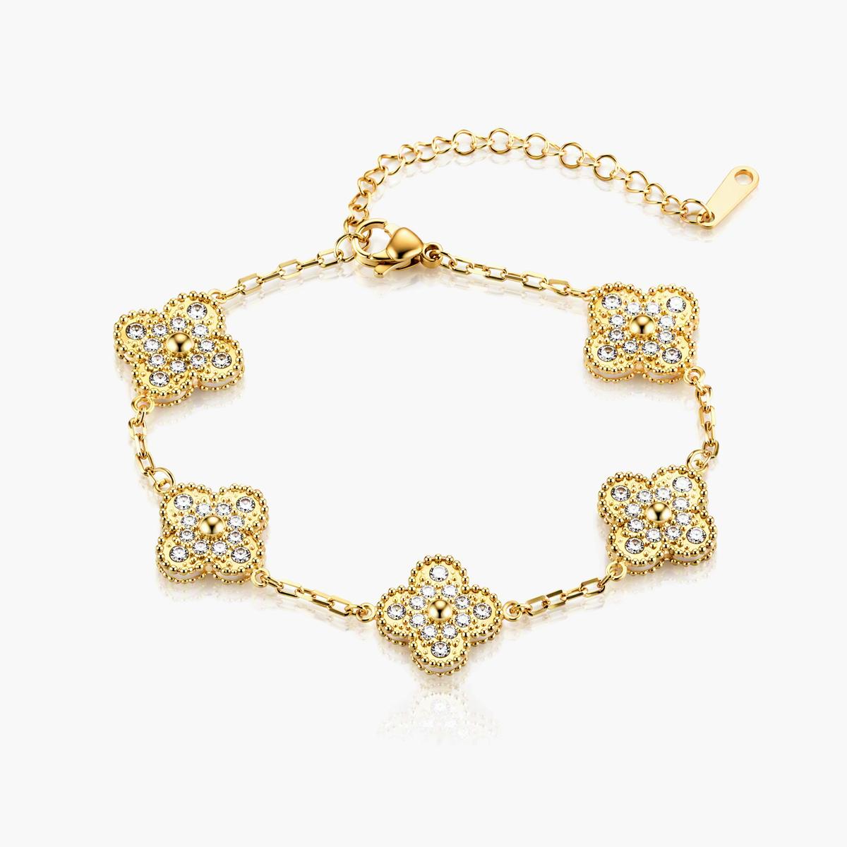 Dainty Four-Leaf Clover Bracelet