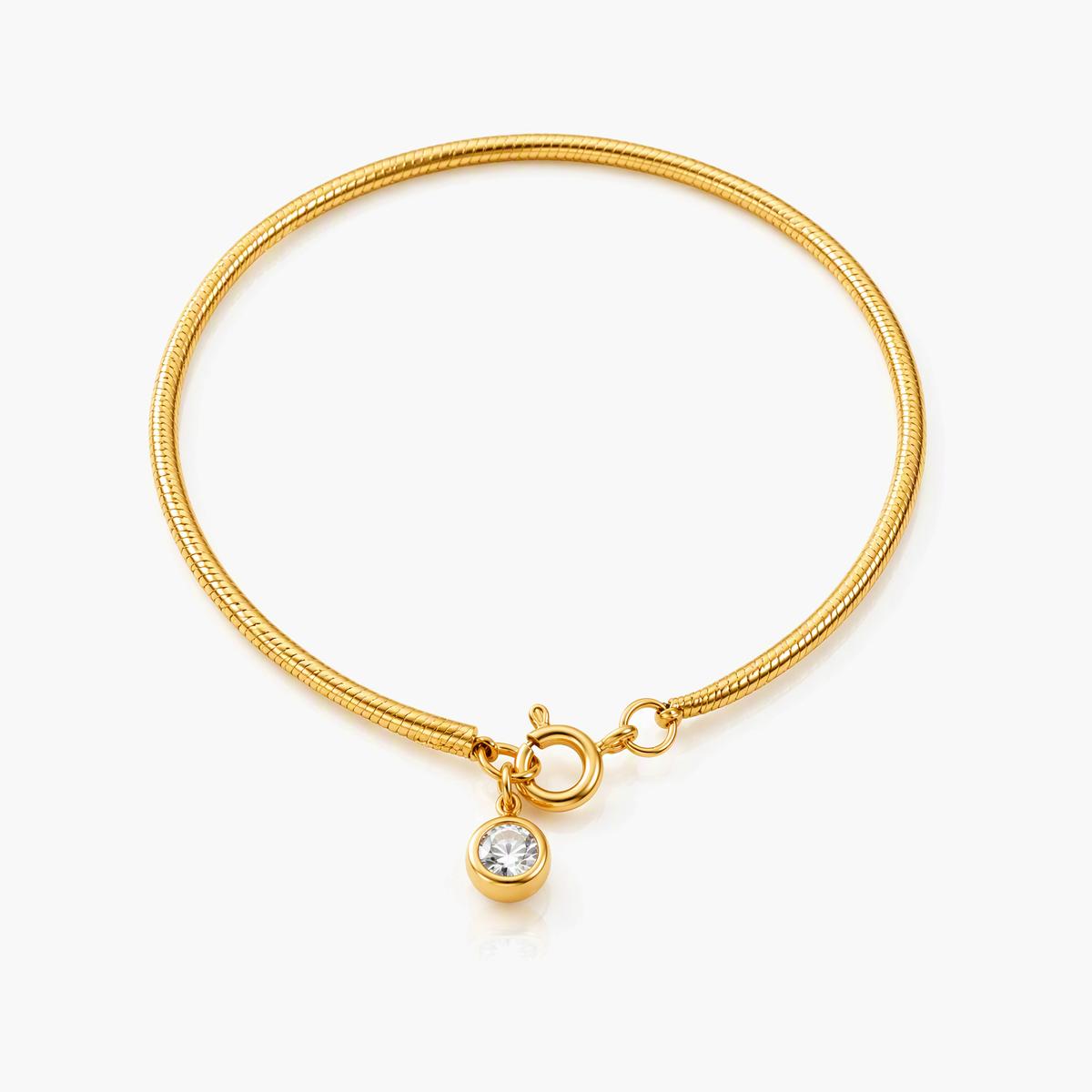 Dainty Snake Chain Circle Charm Bracelet