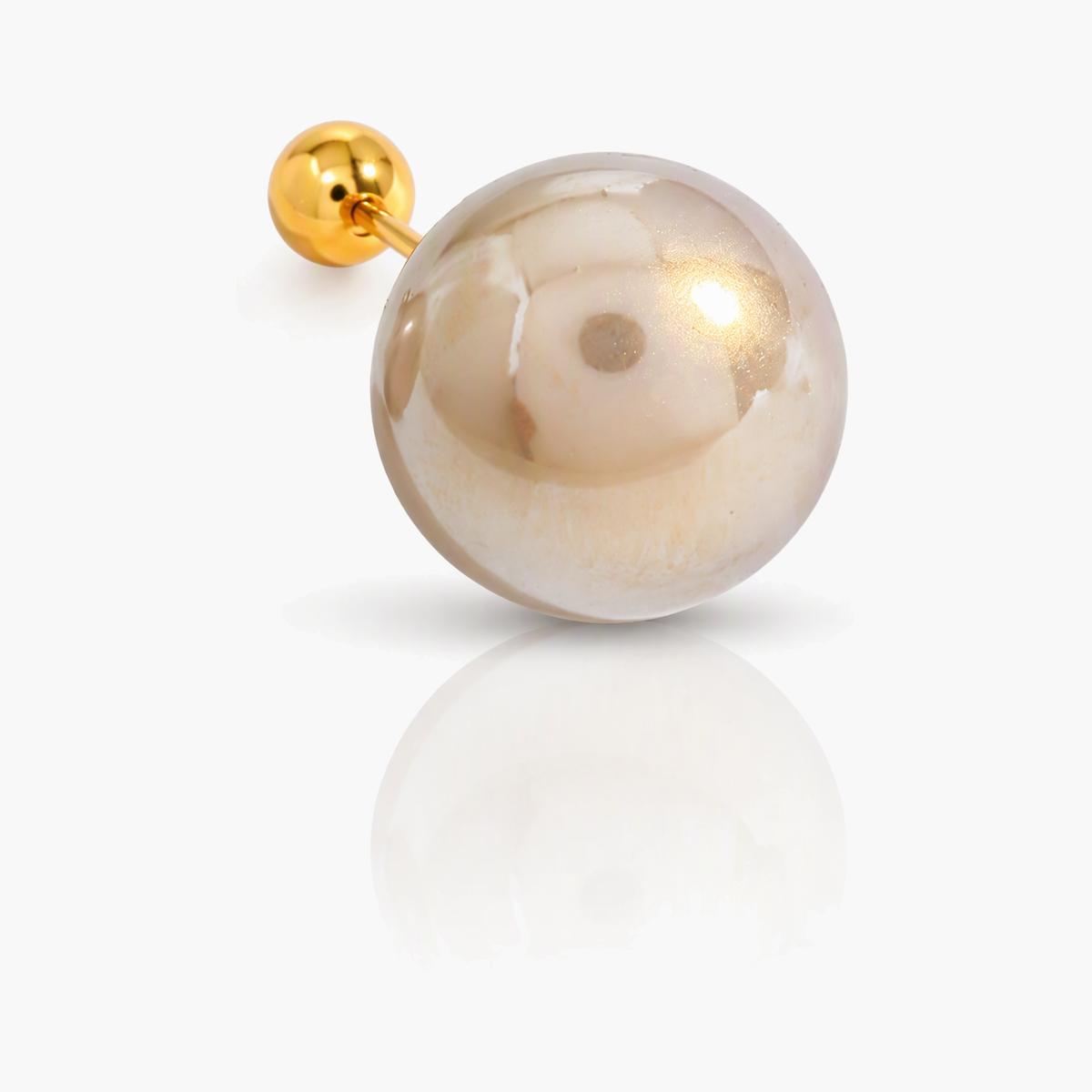 Round Pearl Stud Earrings