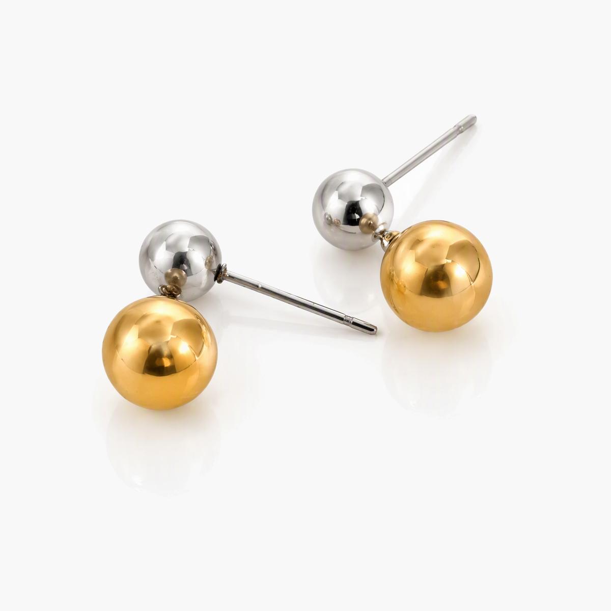 Minimalist Double Sphere Stud Earrings