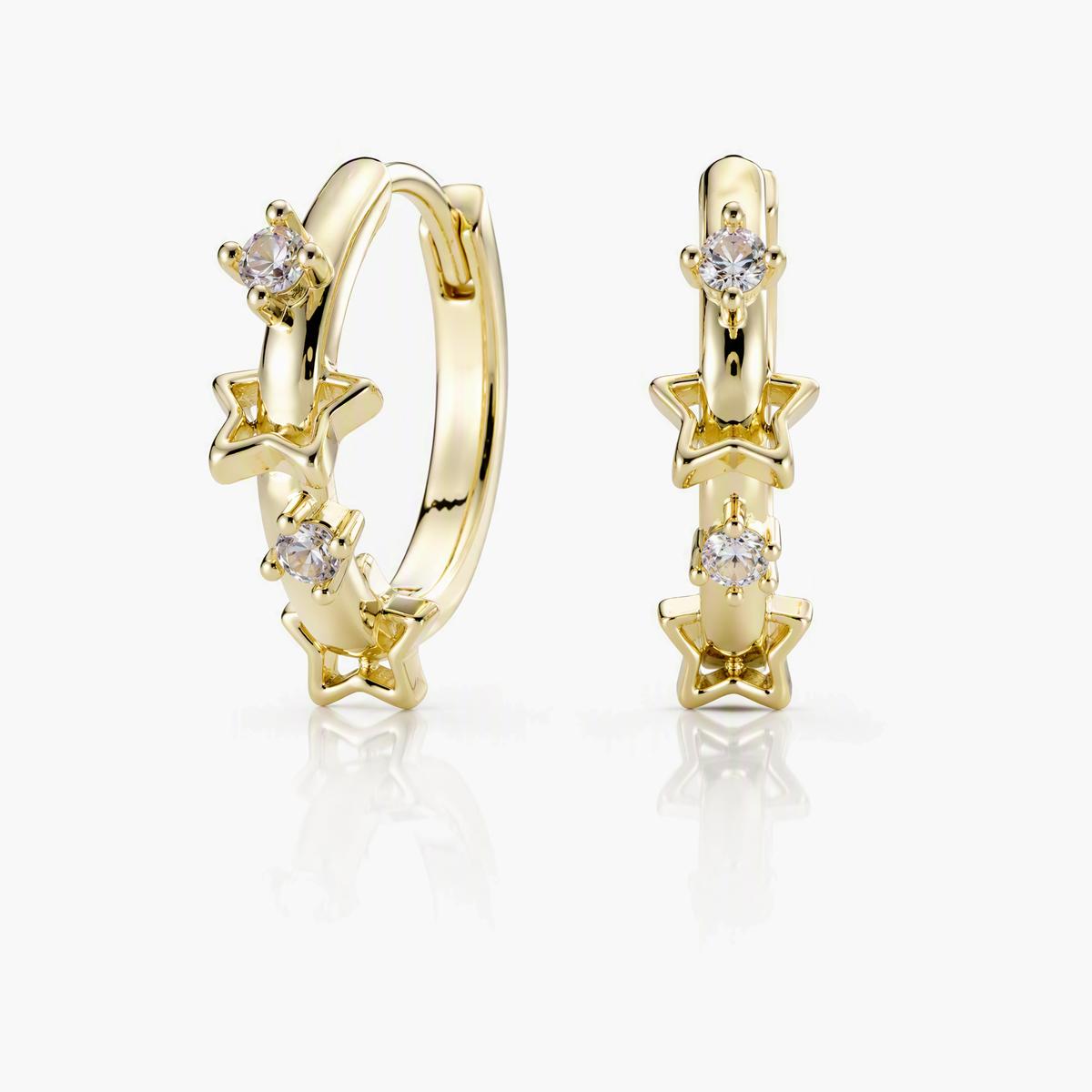 Star Charm Hoop Earrings