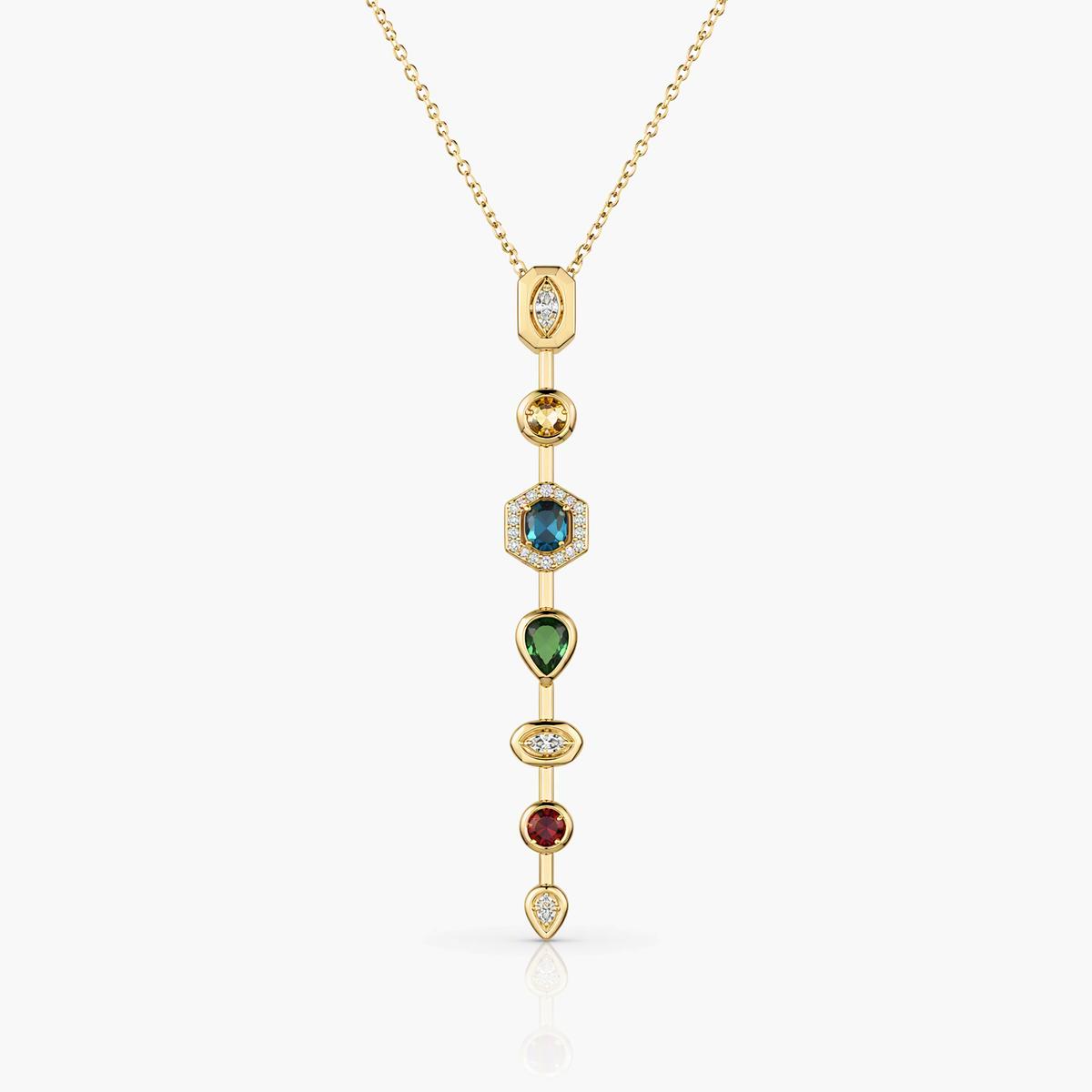 Evil Eye Vertical Pendant Necklace