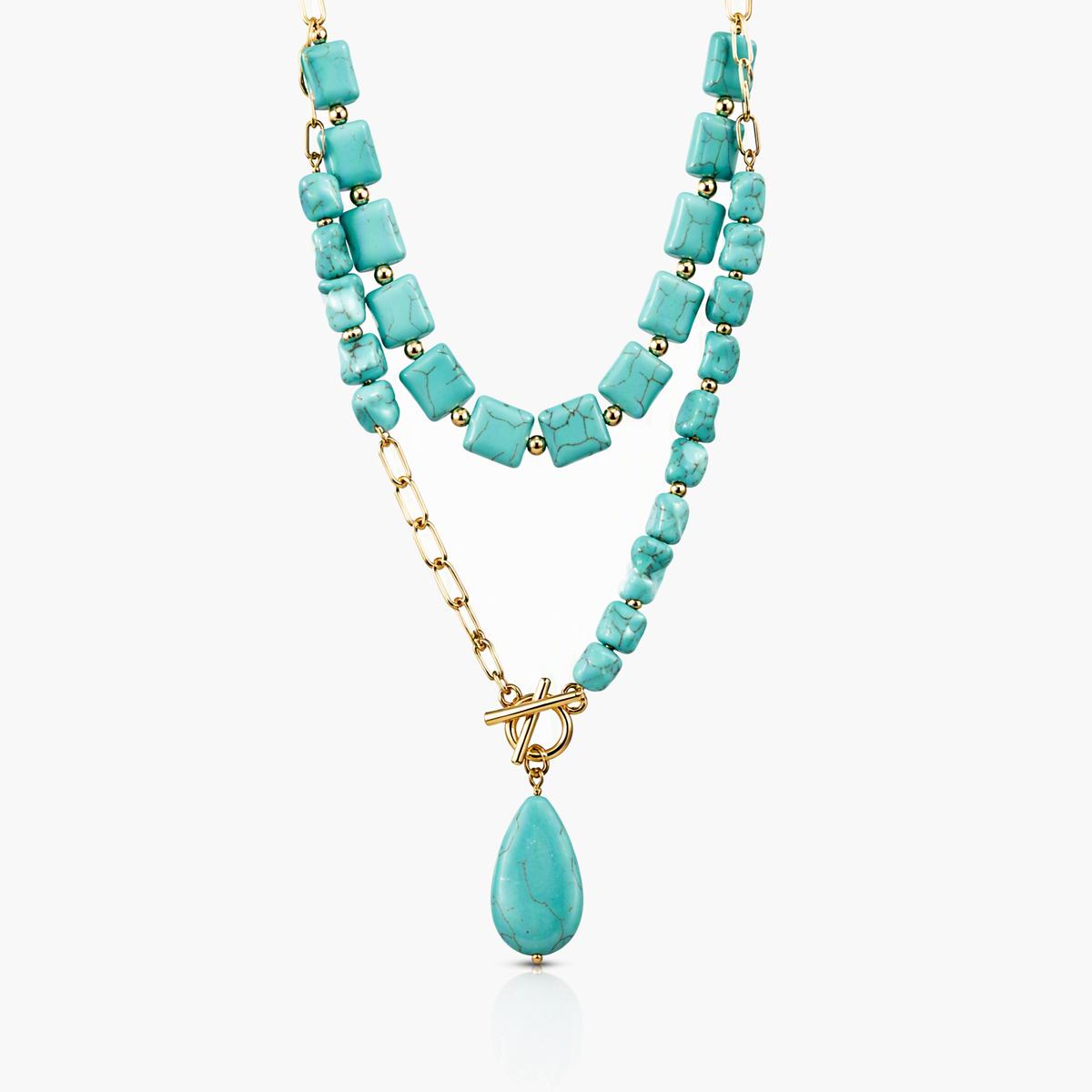 Boho Teardrop Stone Necklace