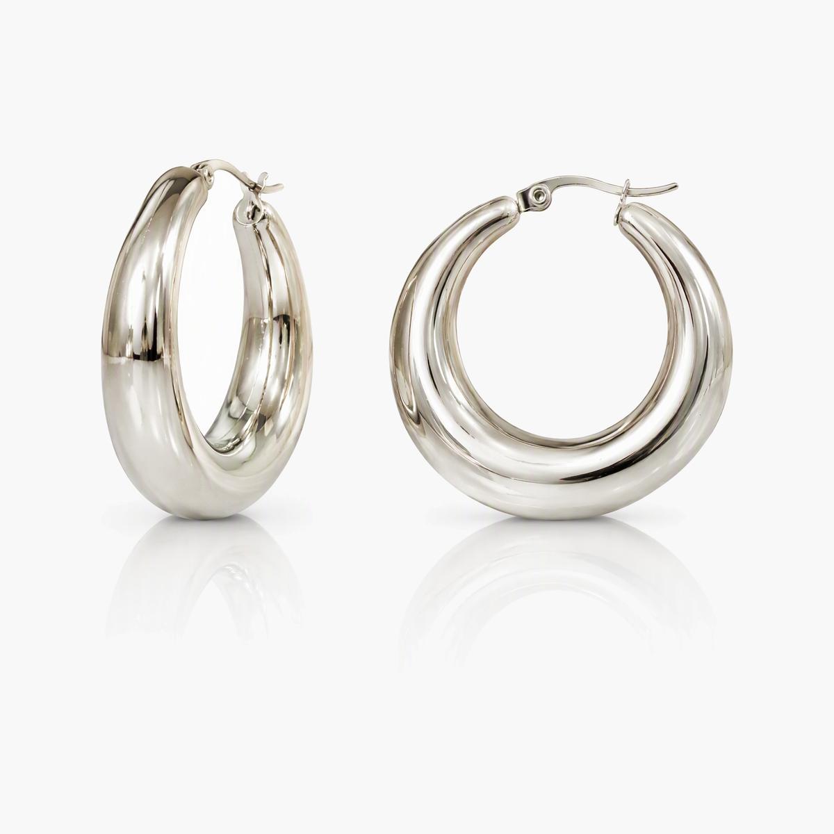 Chunky Heart And Hoop Earrings