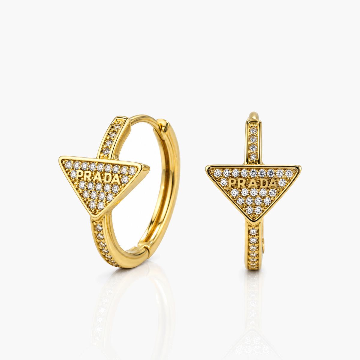 Triangle Charm Hoop Earrings