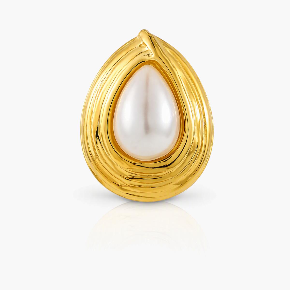Teardrop Pearl Stud Earrings