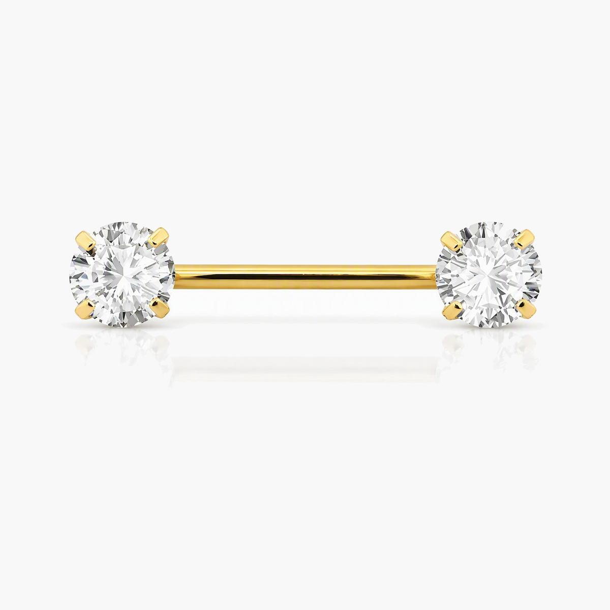 Heart & Square Stone Barbell