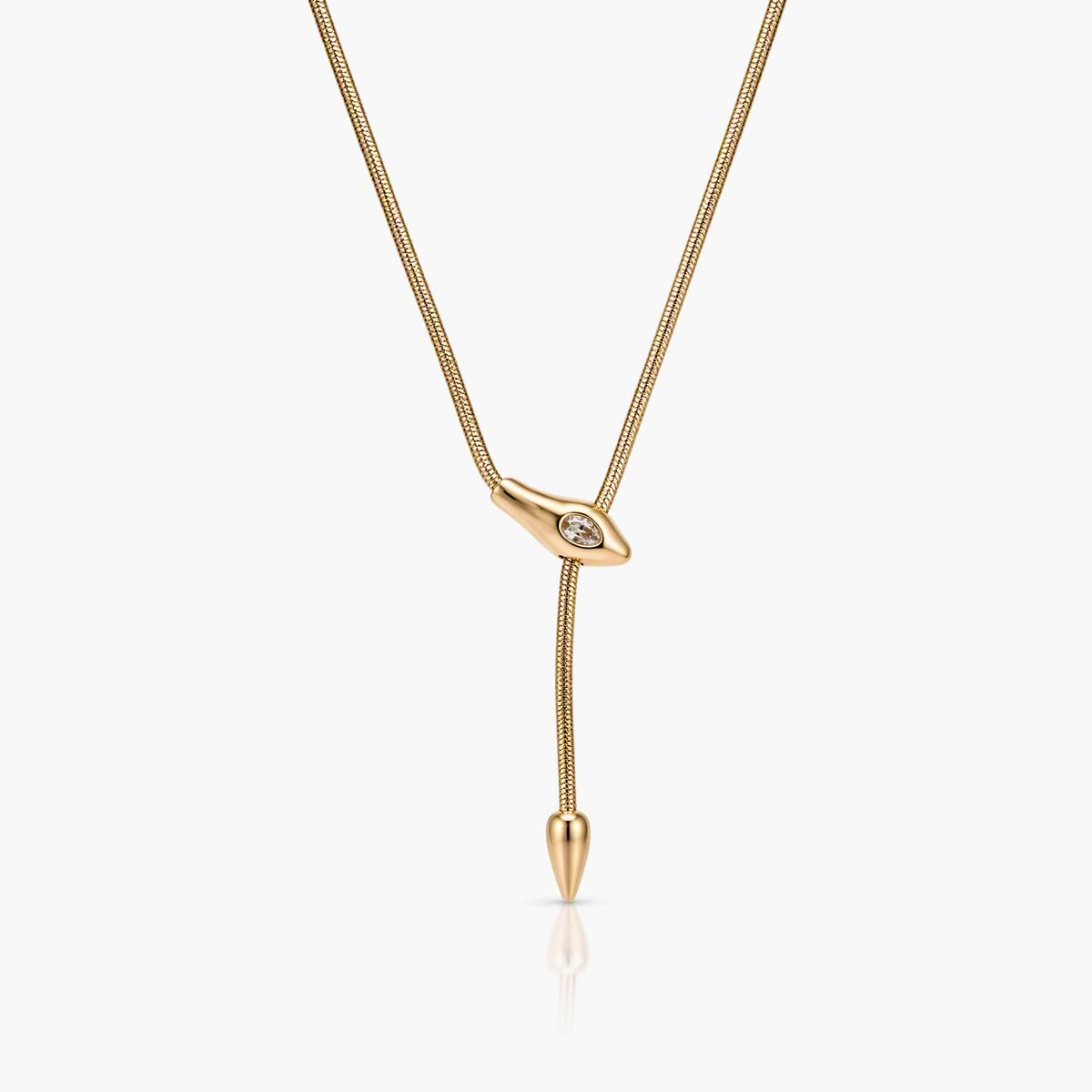Minimalist Snake Chain Lariat Necklace