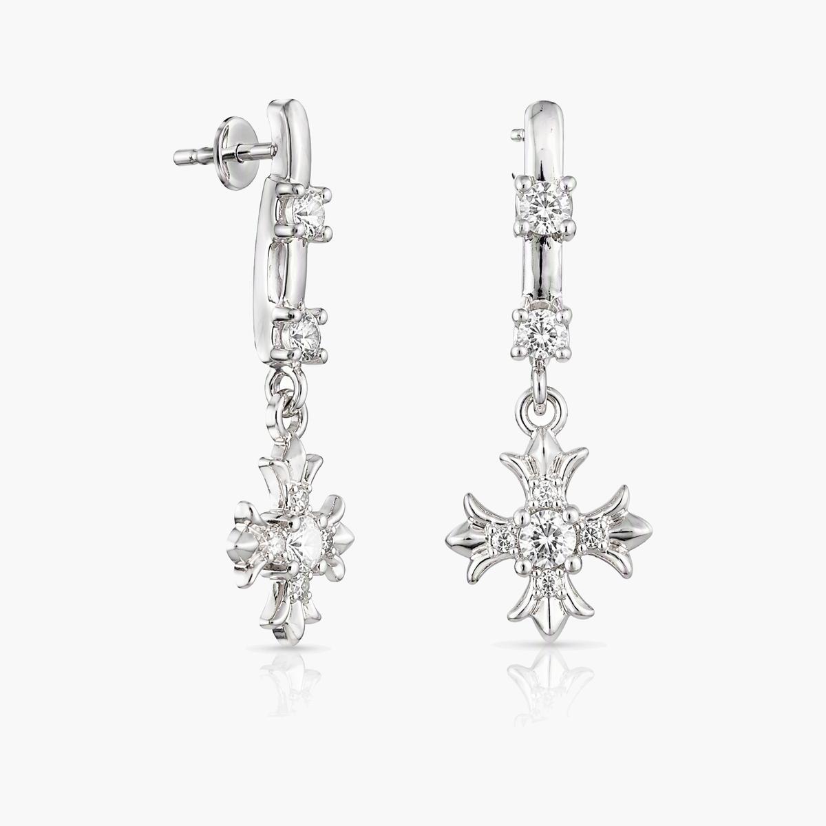 Dainty Star Cross Drop Earrings