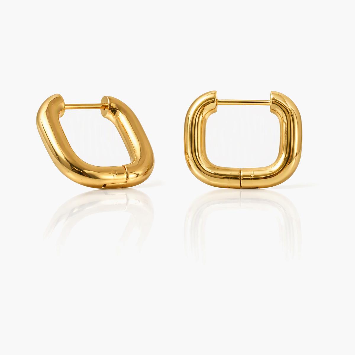 Minimalist Rectangular Hoop Earrings