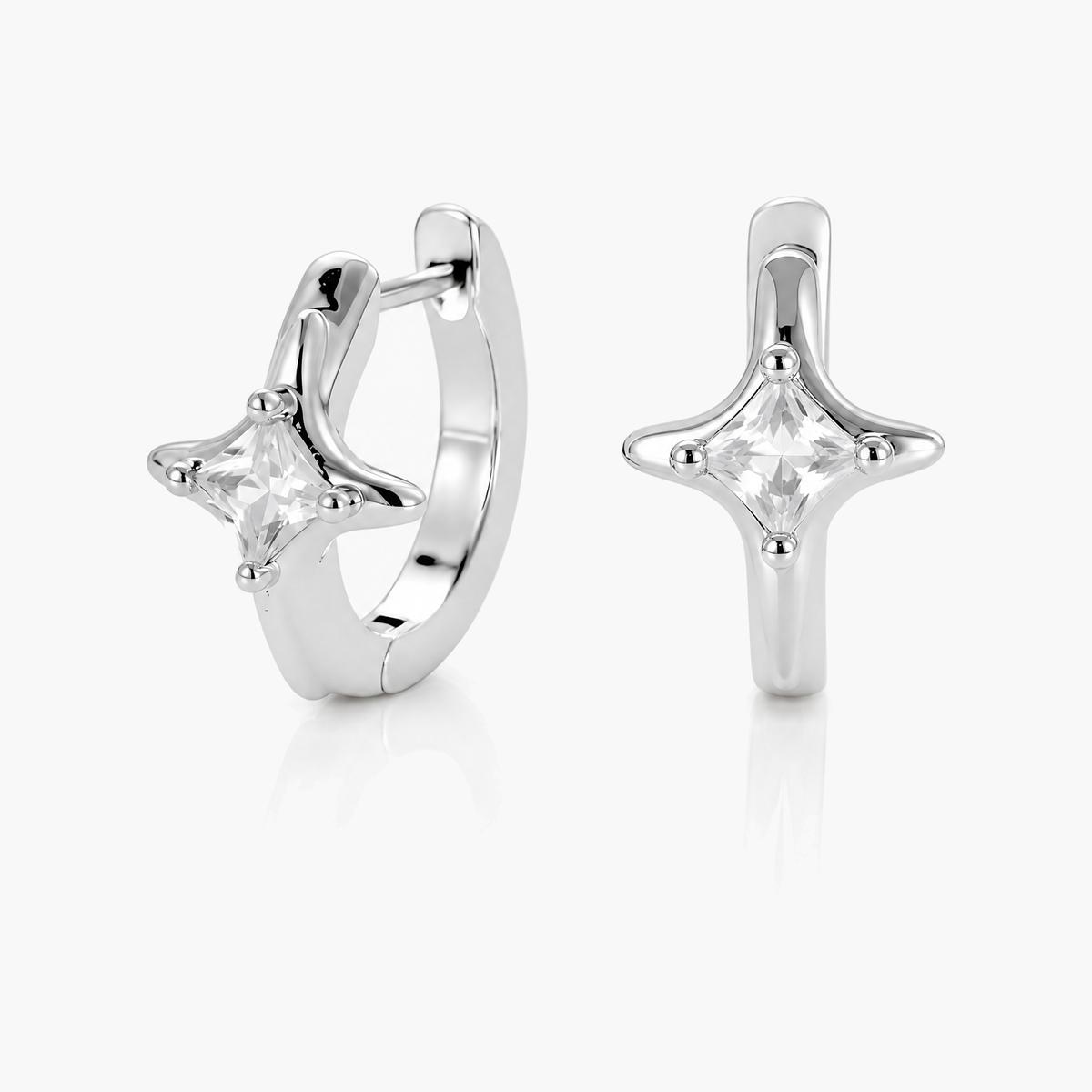 Dainty Star Stone Hoop Earrings