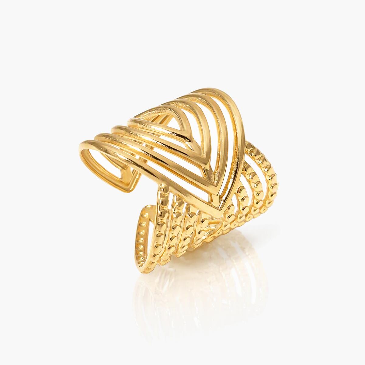 Trendy Triangle Open Cuff Ring