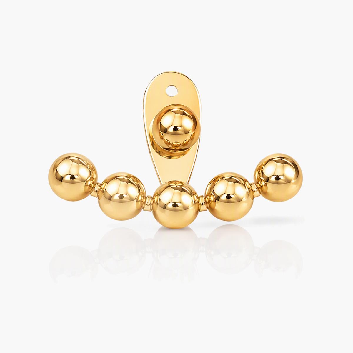 Trendy Curved Bead Stud Earrings
