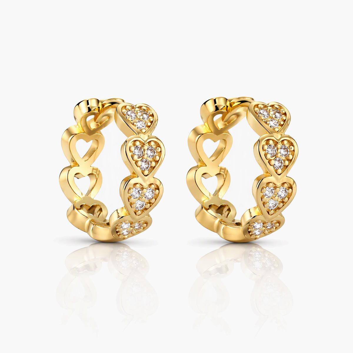 Cute Heart Charm Huggie Earrings