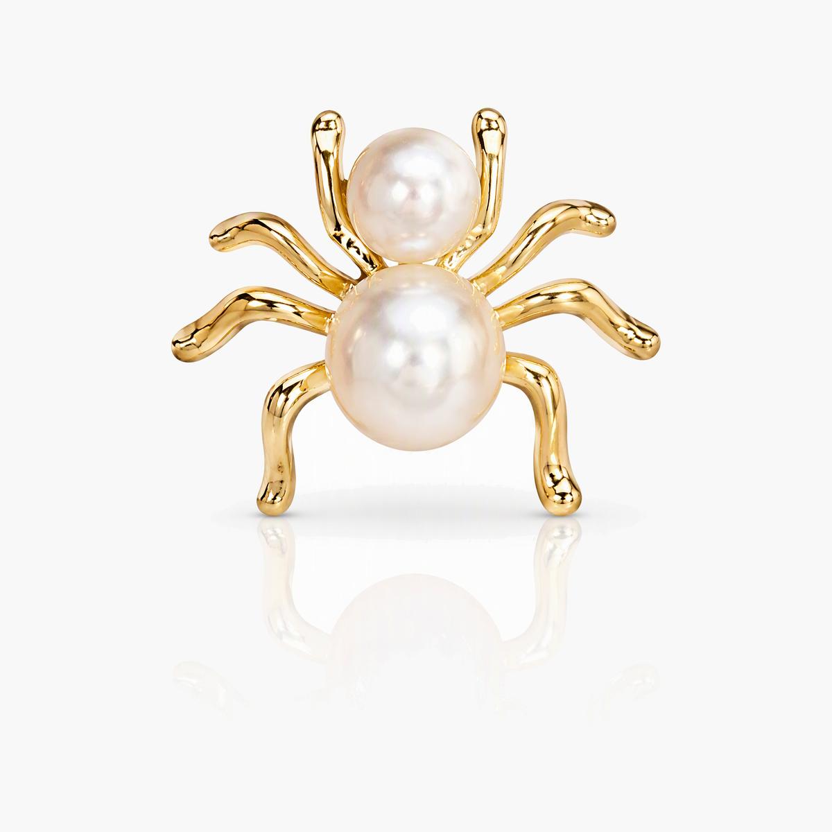 Cute Pearl Spider Stud Earrings