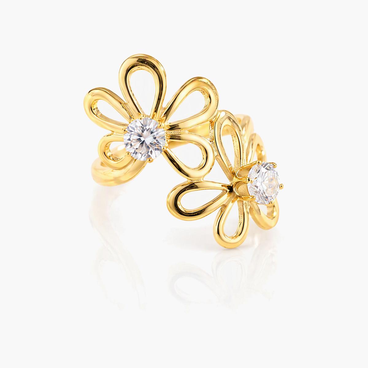 Dainty Flower & Butterfly Open Ring