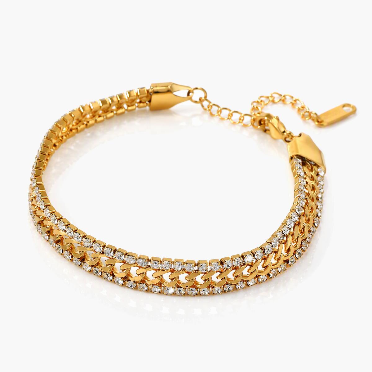 Trendy Paved Chain Bracelet