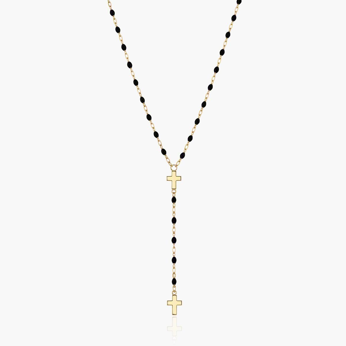 Dainty Double Cross Y-Necklace