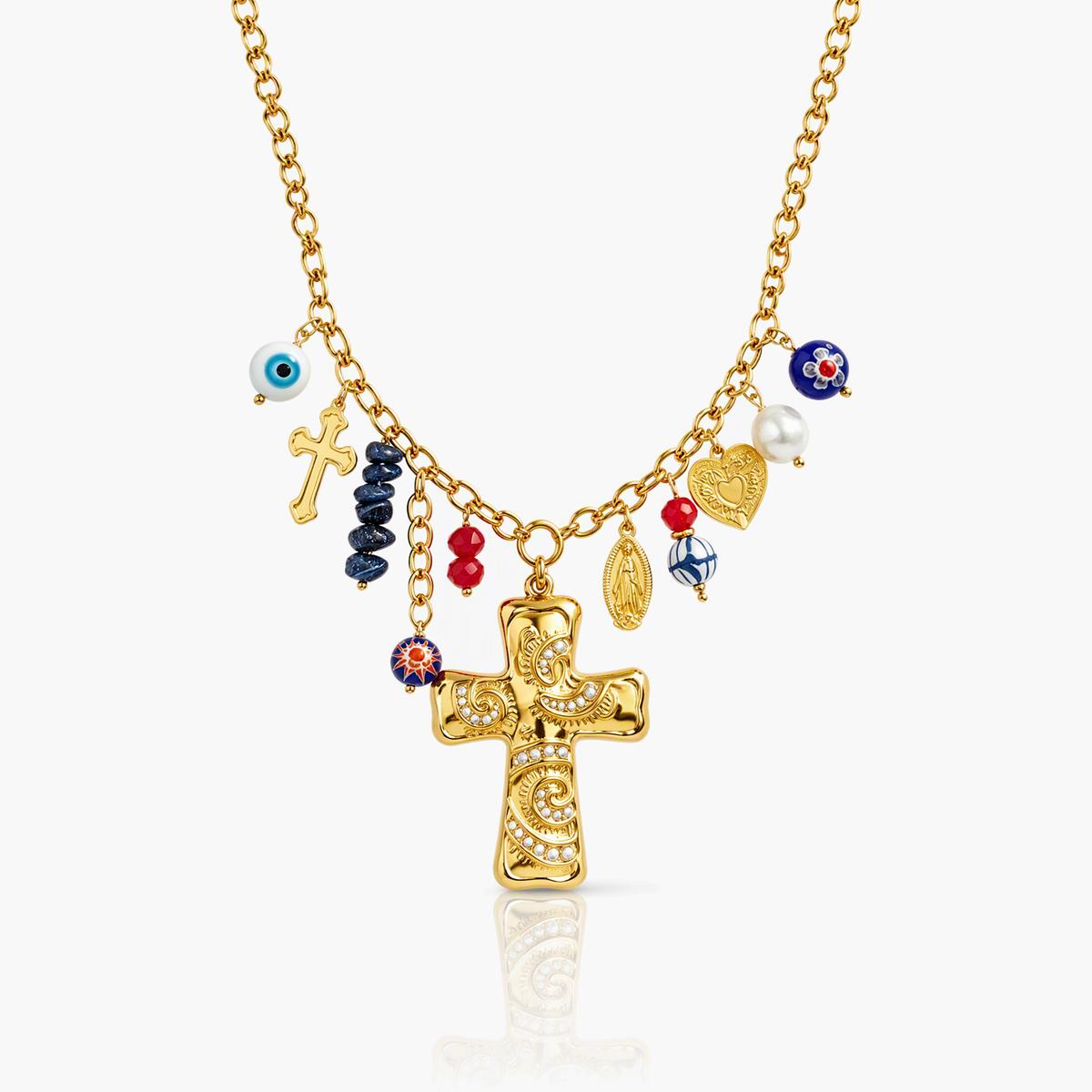 Vintage Cross Charm Necklace