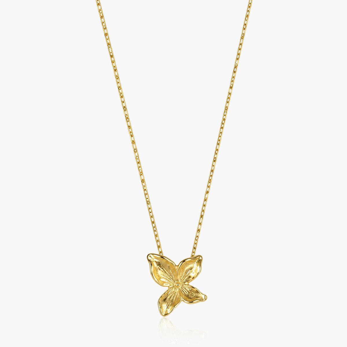 Dainty Butterfly & Clover Necklace