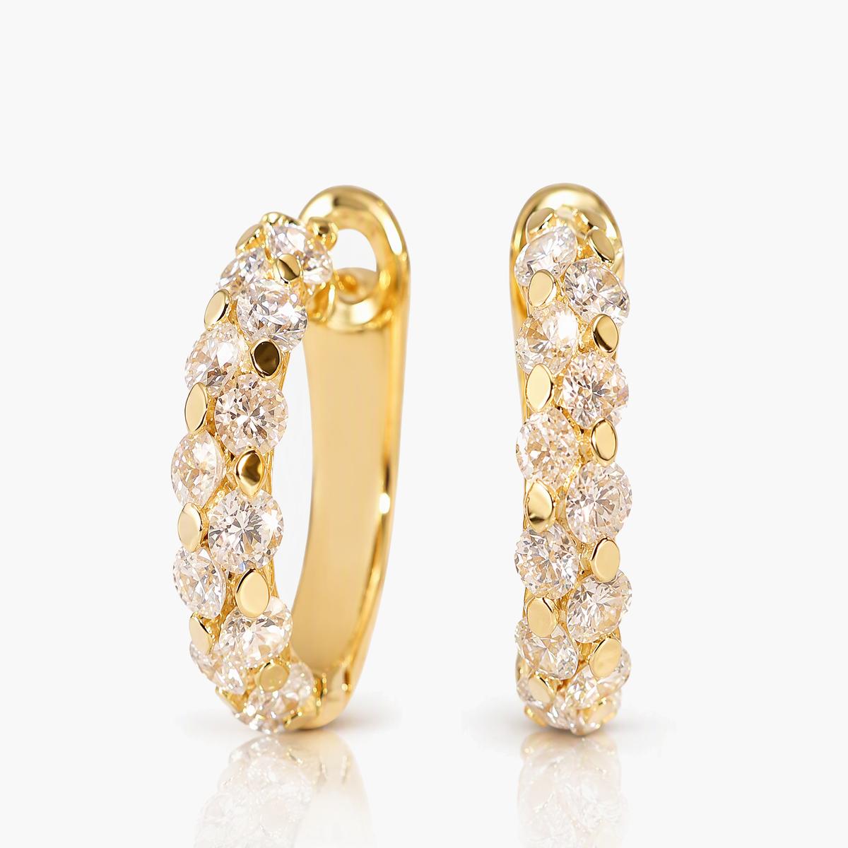Elegant Pave Hoop Earrings