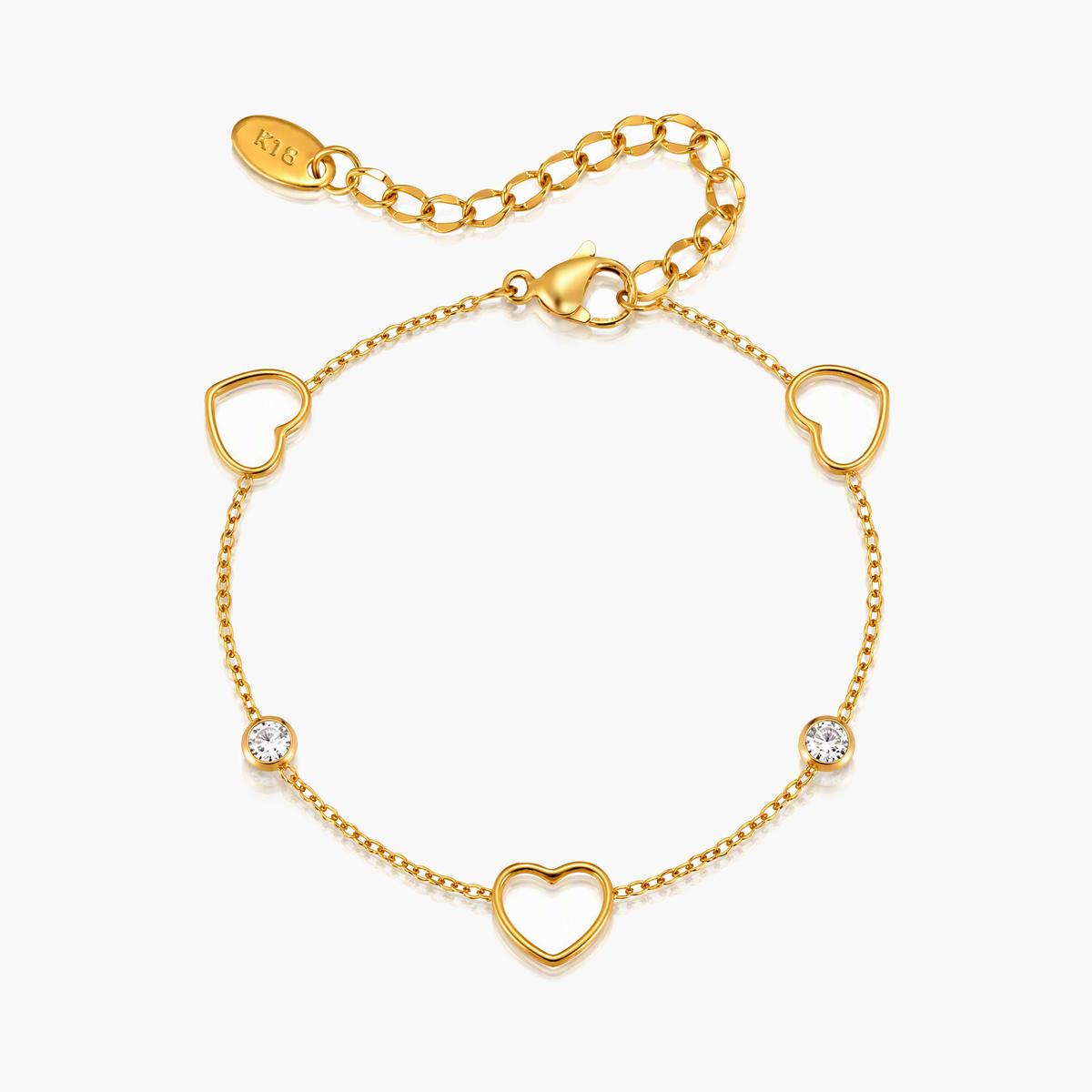Dainty Heart Flower Bee Bracelet