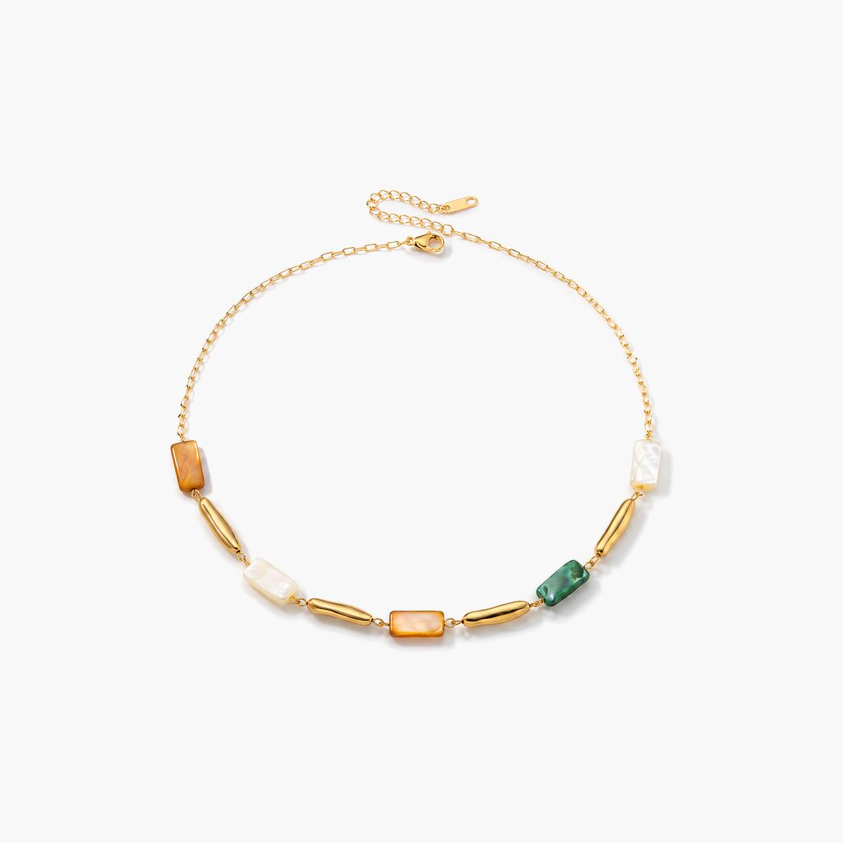 Minimalist Rectangular Stone Necklace