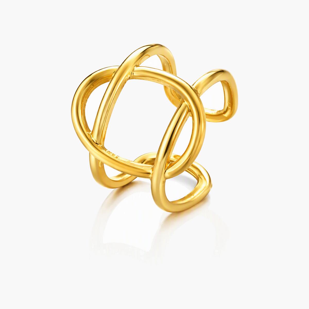 Minimalist Interlocking Loops Ring