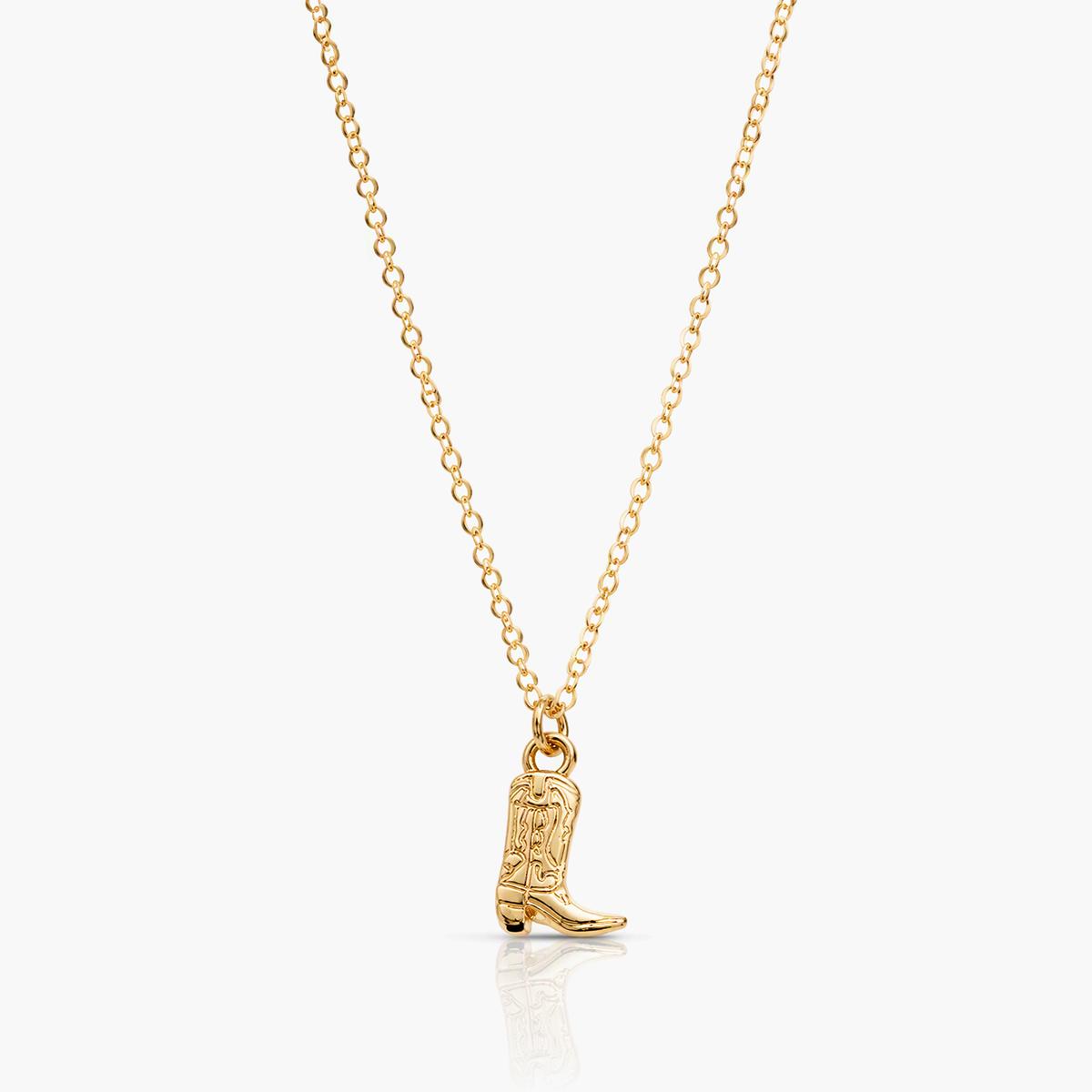 Dainty Cowboy Boot Charm Necklace