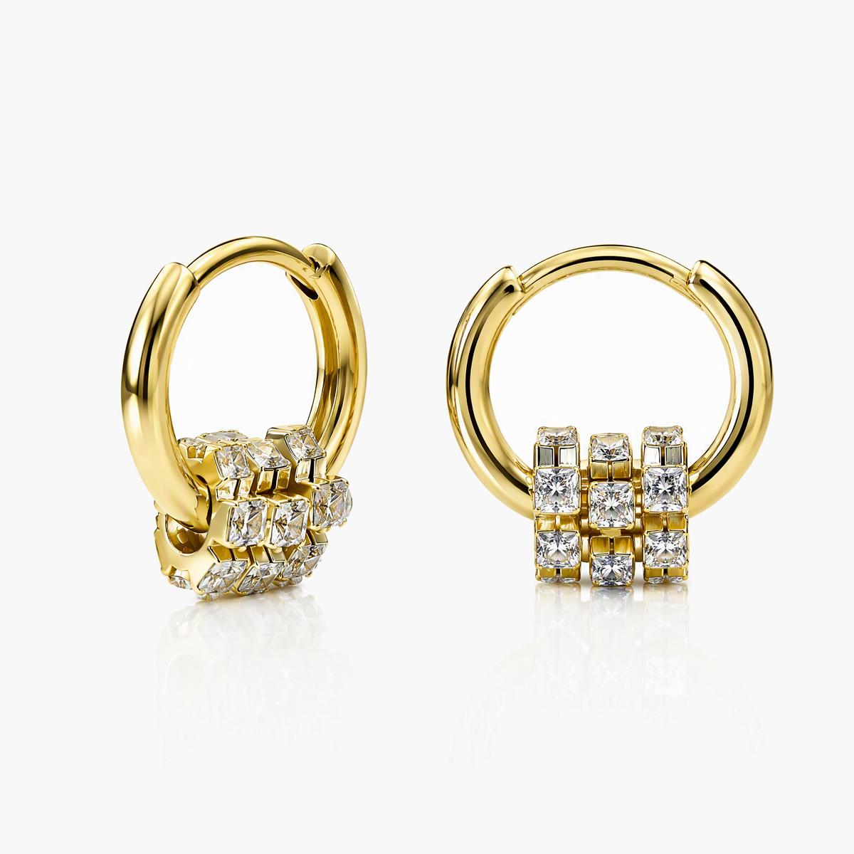 Dainty Stone Cluster Huggie Earrings
