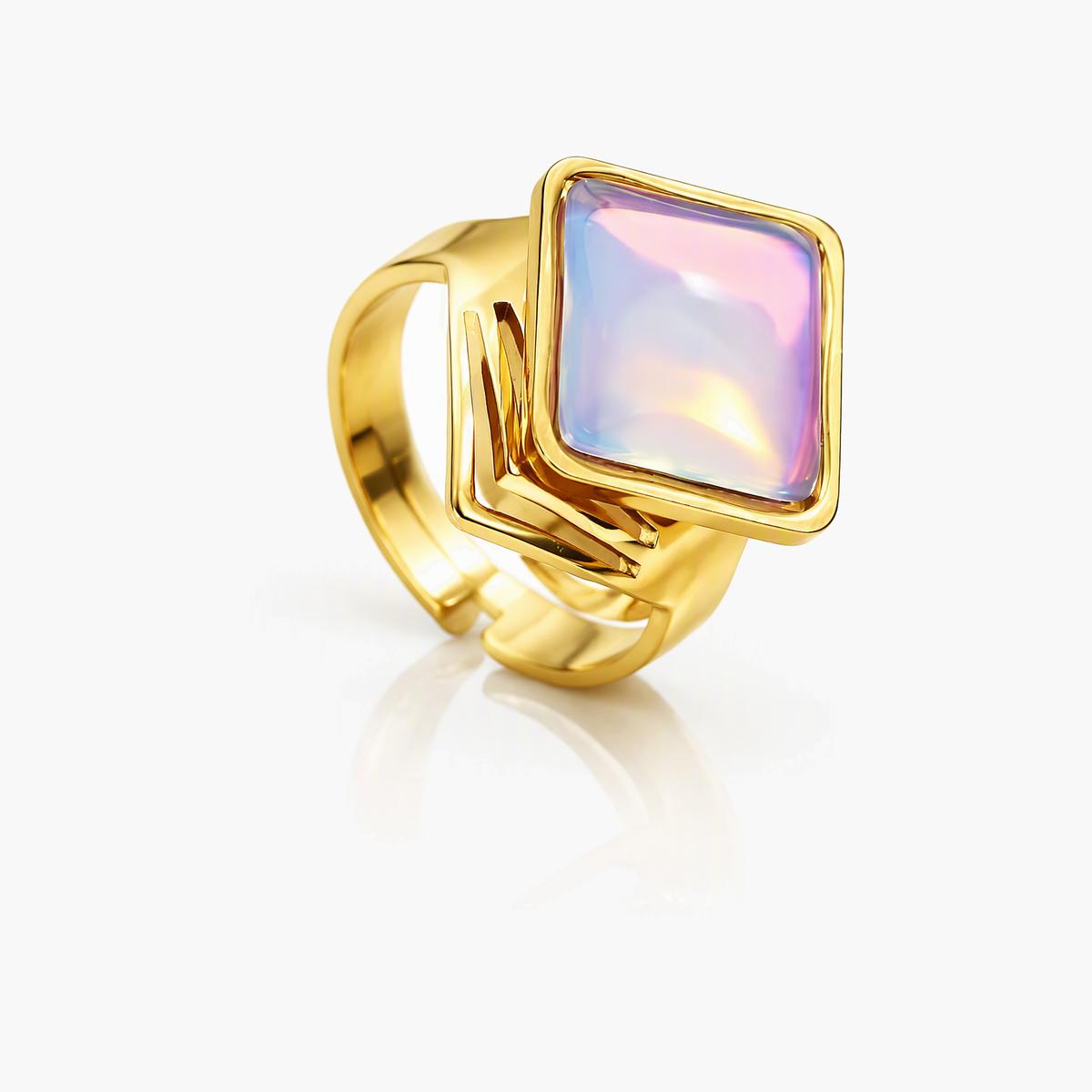 Trendy Square Opal Ring