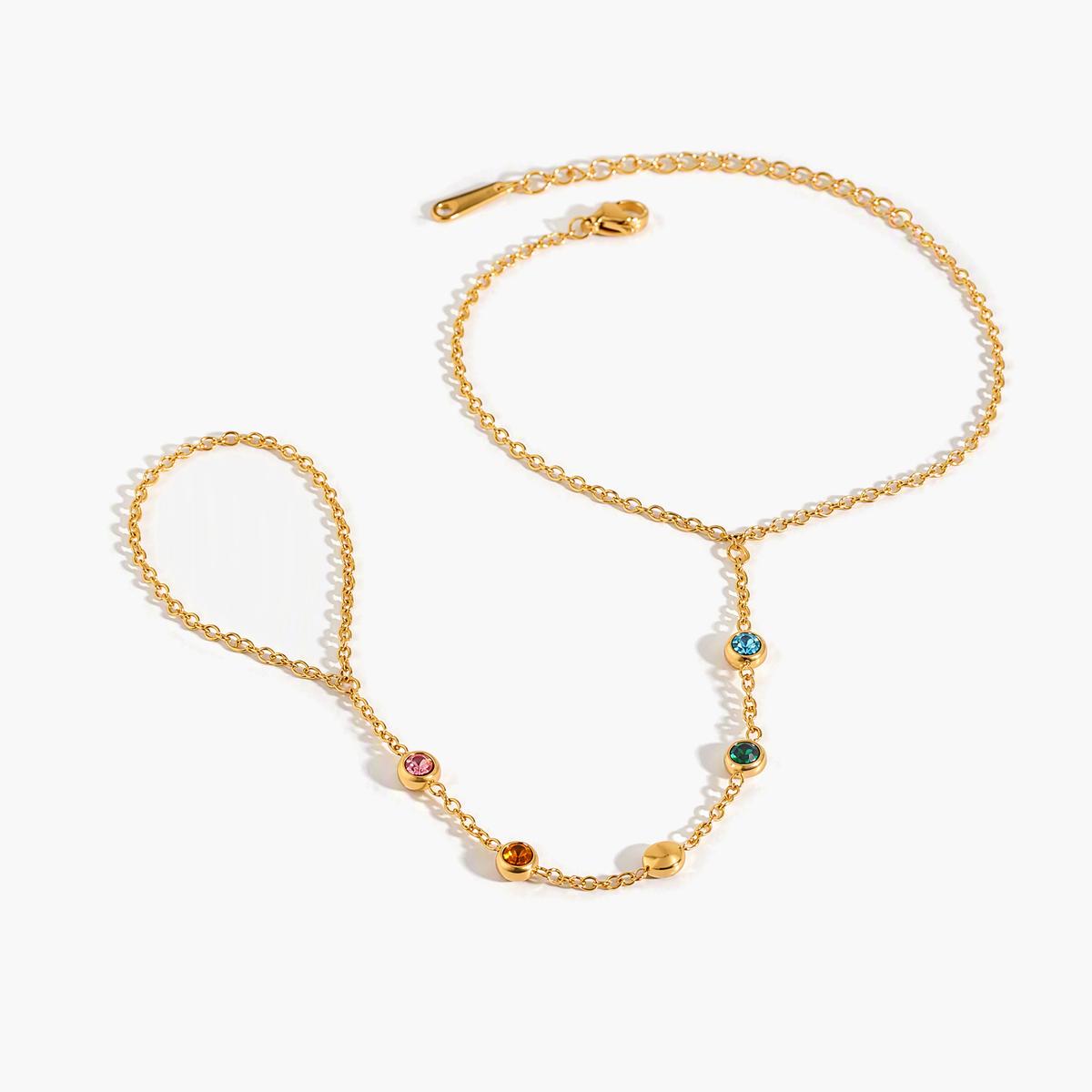 Dainty Multi-Stone Drop Chain Bracelet
