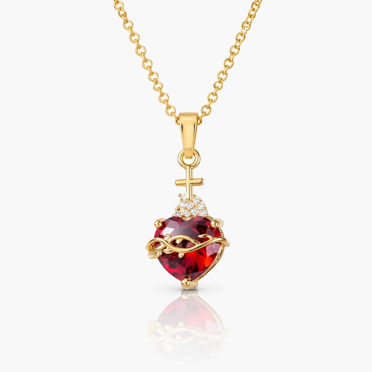 Elegant Cross Heart Pendant Necklace