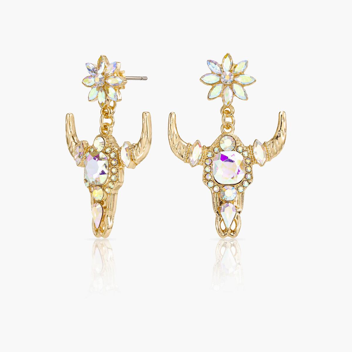 Boho Bull Head Drop Earrings