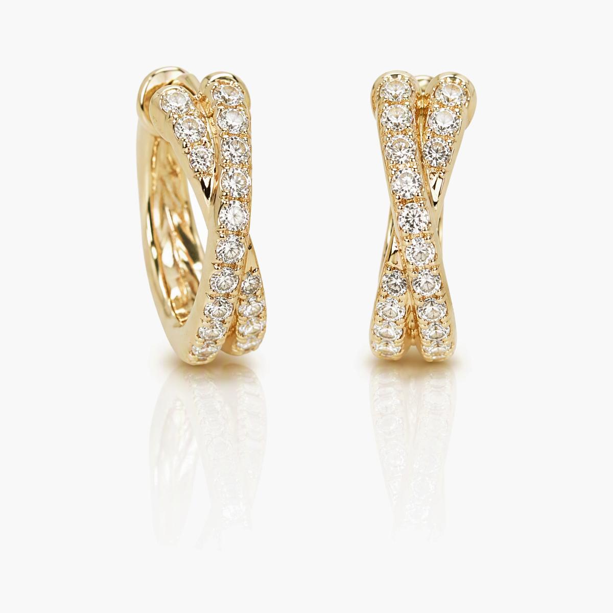 Dainty Twisted Band Huggie Earrings