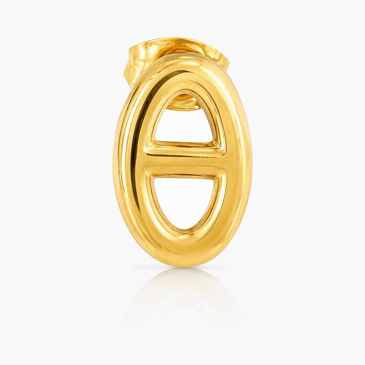 Minimalist Oval Link Stud Earrings