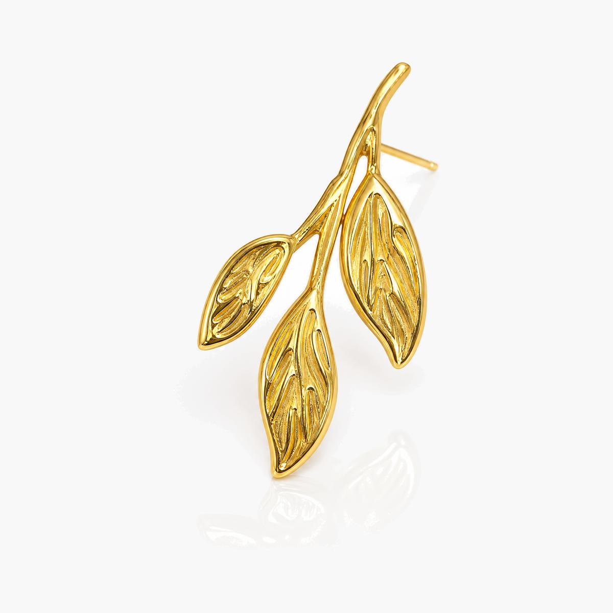 Leaf Branch Stud Earrings