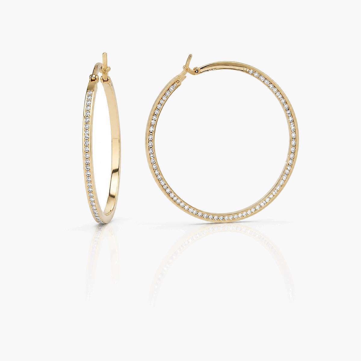 Trendy Paved Hoop Earrings