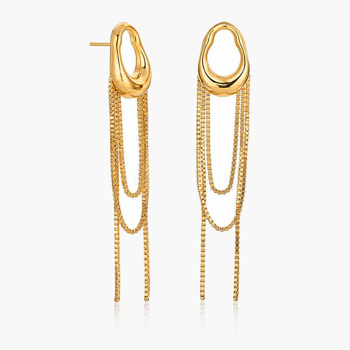Trendy Open Cuff Chain Drop Earrings