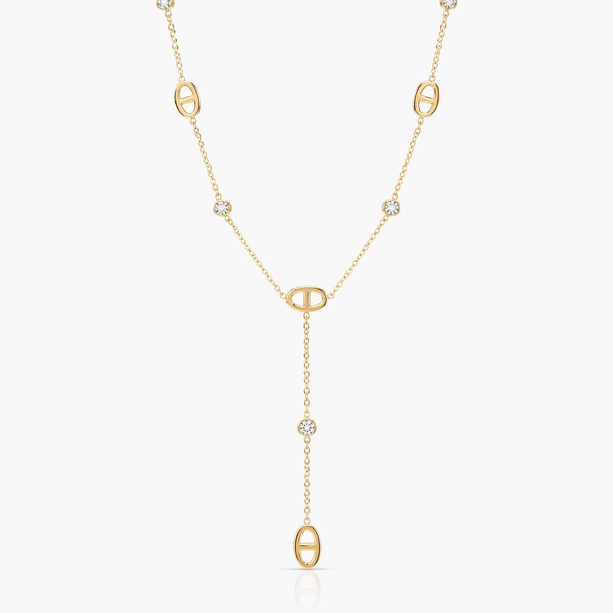 Dainty Oval Link Tassel Necklace