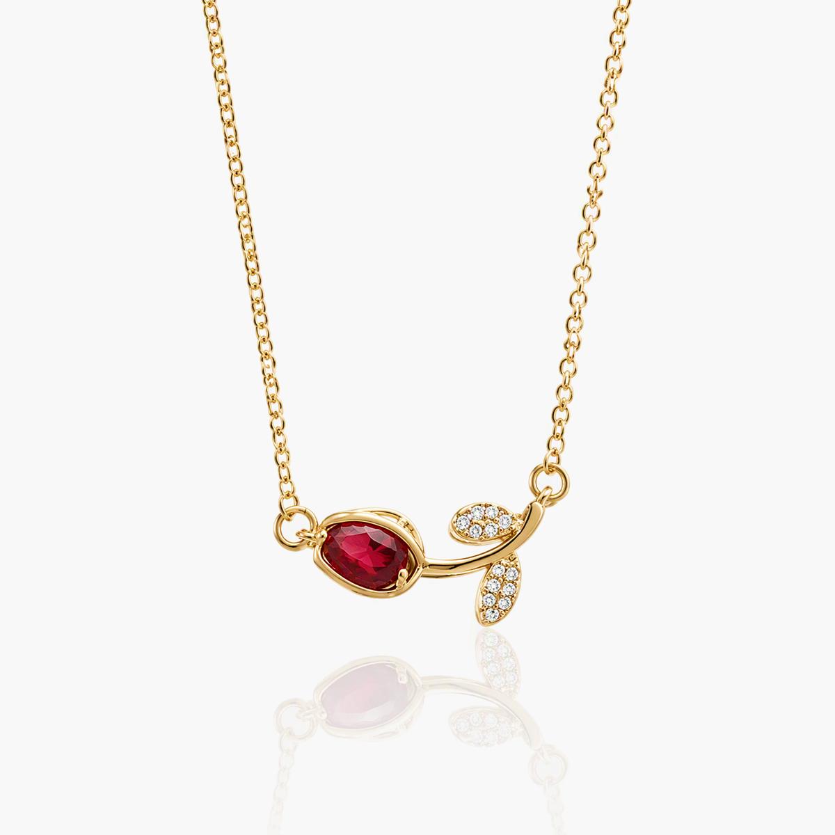 Dainty Leaf Branch Pendant Necklace